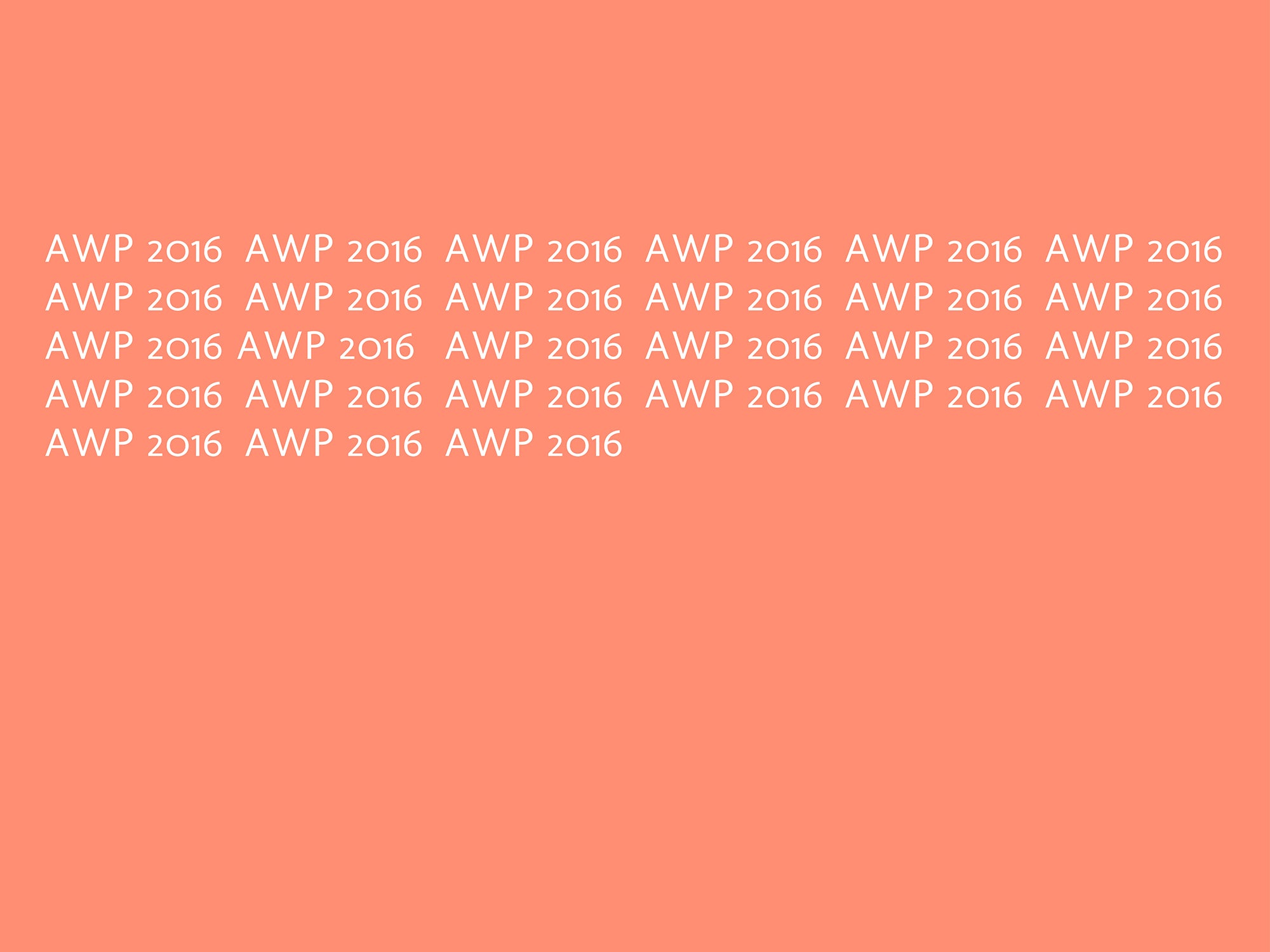 AWP 2016 Schedule