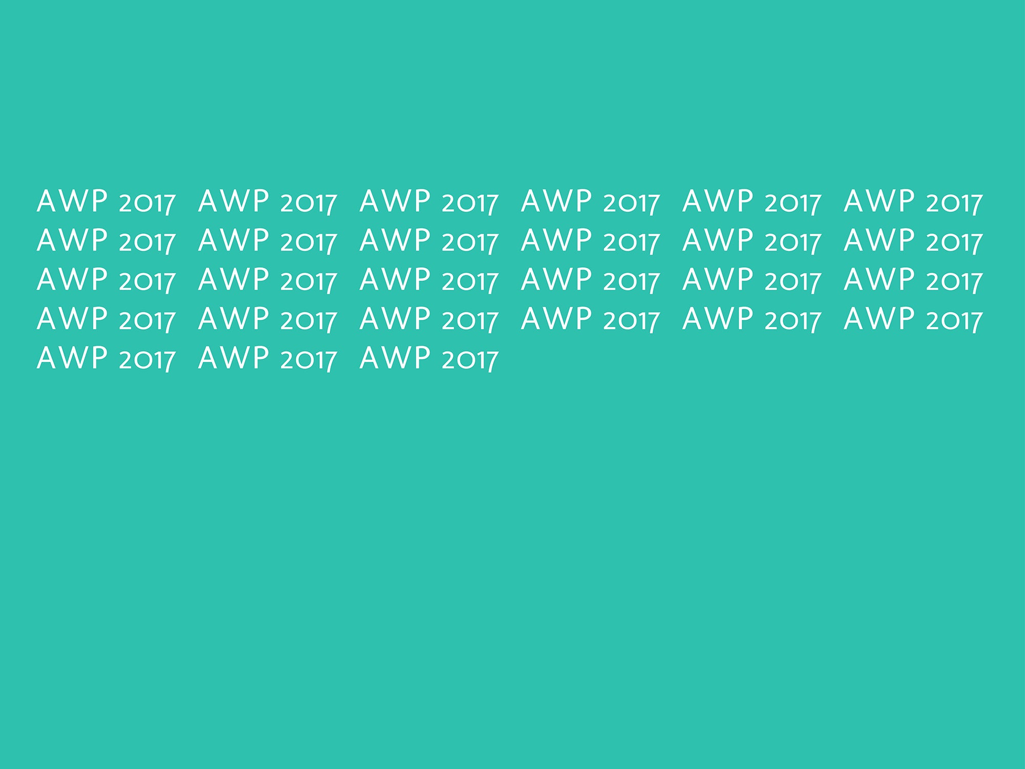 AWP 2017 Schedule