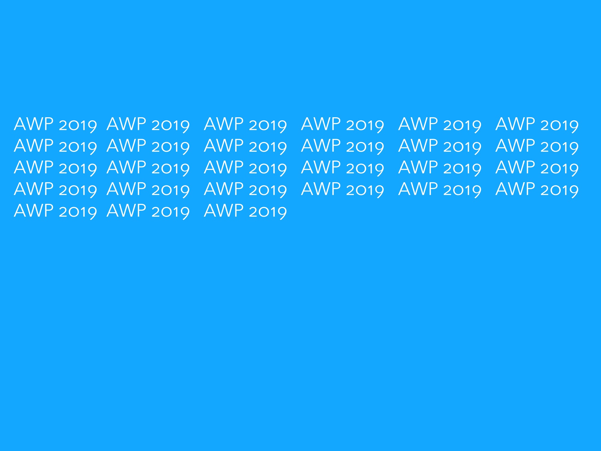 AWP 2019 Schedule