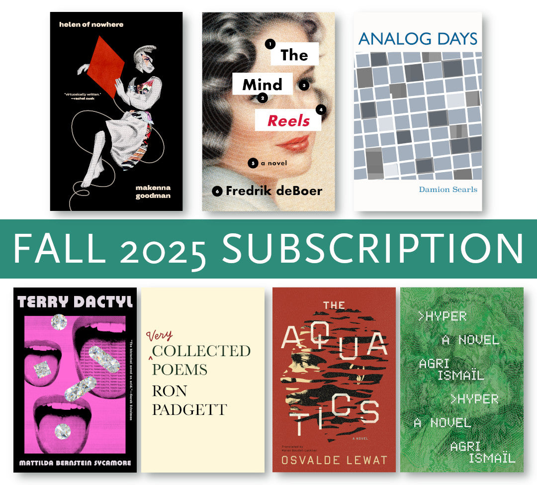 Cover of the Fall 2025 Subscription, showing the seven titles featured; "Helen of Nowhere…