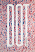 Book Cover featuring blue and red paint splotches across the entire cover with the title and author written as negative space text.