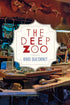 Cover of "The Deep Zoo," by Riki Ducornet, showing a cluttered room with antlers, a lamp, and a desk bowing under the weight of its contents. 