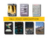 Cover of the Fall 2020 Subscription, showing the covers of the seven featured titles; "Gold Cure", "Pink Mountain On Locust Island", "Things To Do In Hell", "Ramifications", "One Night Two Souls Went Walking", "Reel Bay", and "Written After A Massacre in the Year 2018". 
